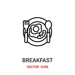 breakfast icon vector symbol. breakfast symbol icon vector for your design. Modern outline icon for your website and mobile app design.
