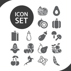 Simple set of salmon related filled icons.