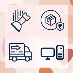 Simple set of childbirth related lineal icons