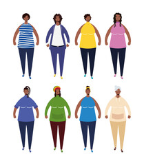 group of afro women characters