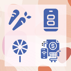 Simple set of fish related filled icons