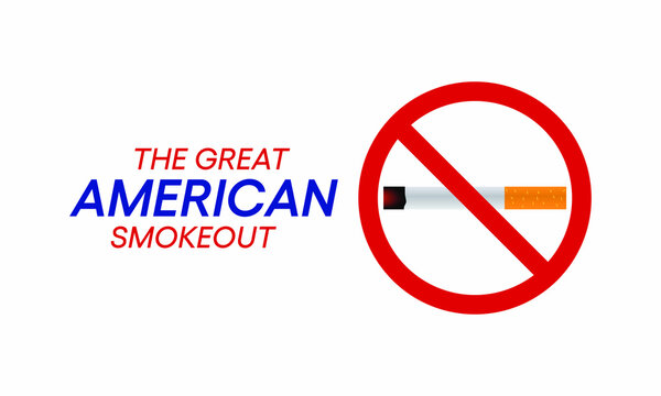 Vector Illustration On The Theme Of Great American Smokeout Observed Each Year On Third Thursday In November.