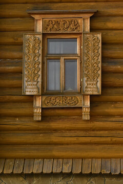 beautiful window of an old wooden house