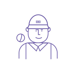Cricketer Outline vector design illustration 