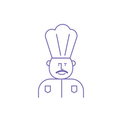 Senior Chef Outline vector design illustration