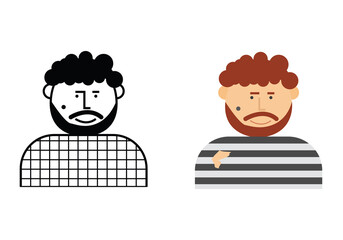 Set of Thieves filled and out lined vector design illustration 