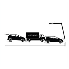 Naklejka premium crash cars vector solid icons