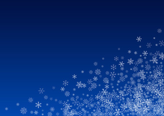 Gray Snowflake Vector Blue Background. New 