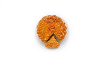 Moon cake on a white background
