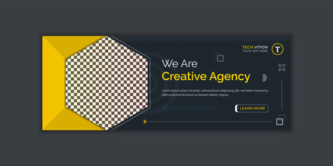 Business social media banner template with Facebook cover design Premium Vector