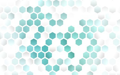 Light BLUE vector pattern with colorful hexagons.