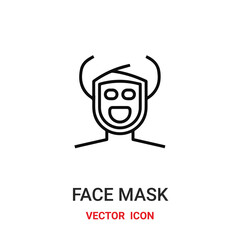 face mask icon vector symbol. face mask symbol icon vector for your design. Modern outline icon for your website and mobile app design.
