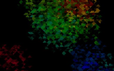 Dark Multicolor, Rainbow vector template with crystals, triangles.