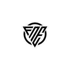 Initial letter FNE triangle monogram simple modern clean vector logo 