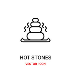 hot stones icon vector symbol. hot stones symbol icon vector for your design. Modern outline icon for your website and mobile app design.