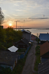 old town street on the banks of the Volga River