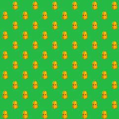 yellow warrior knight helmet used for fight with green background repeat pattern