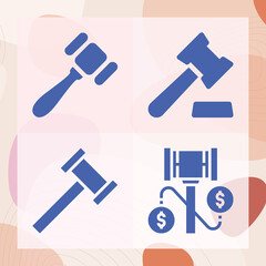 Simple set of piano action related filled icons