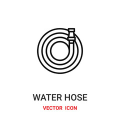 water hose icon vector symbol. water hose symbol icon vector for your design. Modern outline icon for your website and mobile app design.