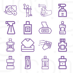 16 pack of se  lineal web icons set