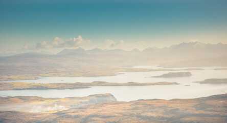 Isle of Skye landscape - Loch Bracadale, Cuillin Mountains, Atlantic Ocean