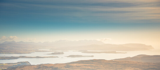 Isle of Skye landscape - Loch Bracadale, Cuillin Mountains, Atlantic Ocean