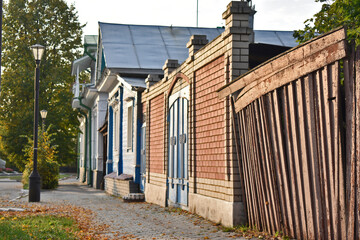quiet autumn yard in the old town