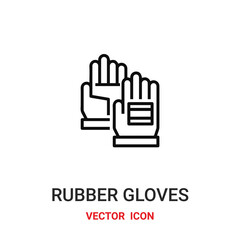 rubber gloves icon vector symbol. latex gloves symbol icon vector for your design. Modern outline icon for your website and mobile app design.