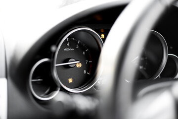 Vehicle dashboard - car breakdown - traction control light on - DSC light on - ESP light on - ABS light on