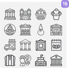 Simple set of cultural related lineal icons.