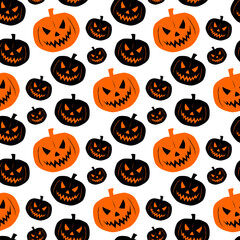 seamless pumpkin pattern and background vector illustration