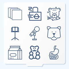 Simple set of 9 icons related to abide