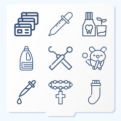 Simple set of 9 icons related to decay