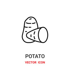 potato icon vector symbol. potato symbol icon vector for your design. Modern outline icon for your website and mobile app design.