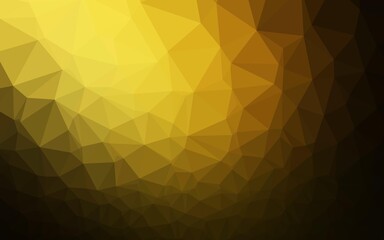 Dark Yellow, Orange vector shining triangular background.