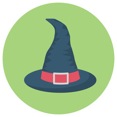 Witch Hat Concept Vector Icon Design, Devil Sign, Halloween costumes Symbol on White background 