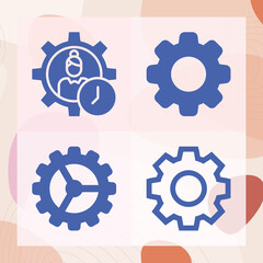 Simple set of numbered related filled icons