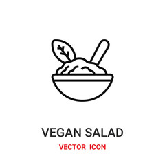 vegan salad icon vector symbol. vegan salad symbol icon vector for your design. Modern outline icon for your website and mobile app design.