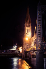 Inverness by night - the capital of Highlands of Scotland