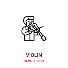 violin icon vector symbol. violin symbol icon vector for your design. Modern outline icon for your website and mobile app design.