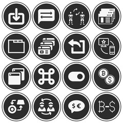16 pack of substitution  filled web icons set