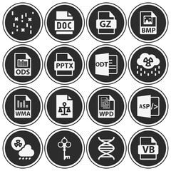 16 pack of chemical compound  filled web icons set