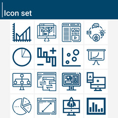 Simple set of schematic related lineal icons.