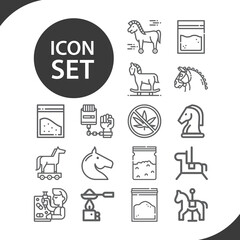 Simple set of heroin related lineal icons.