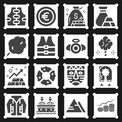16 pack of guinea  filled web icons set