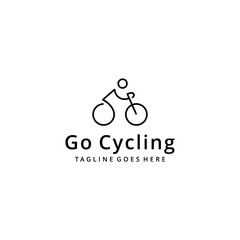 Illustration abstract modern bike sport ride logo design template