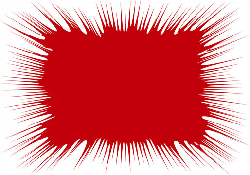 Salpicadura rectangular de color rojo