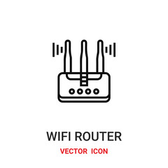 wifi router icon vector symbol. wifi router symbol icon vector for your design. Modern outline icon for your website and mobile app design.