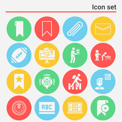16 pack of college  filled web icons set