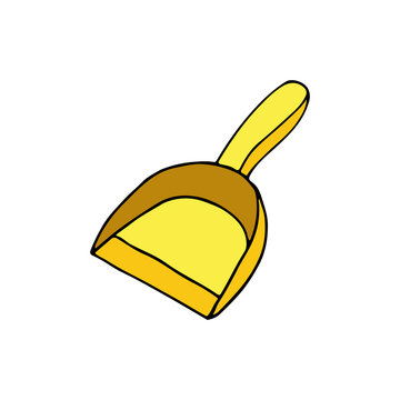 recommend clip art: Colorful doodle dustpan illustration in vector. Colorful dustpan icon in vector.